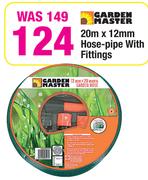 Garden Master 20m x12mm Hose-Pipe With Fittings
