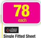 Always Home Single Fitted Sheet-Each