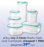Clicks Plastic Fresh Lock Containers-Each