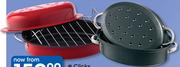 Clicks Small Oval Roaster With Rack And Handles-Each