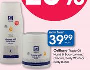 Celltone Tissue Oil Hand & Body Lotions, Creams, Body Wash Or Body Butter-Each