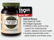 GNC Natural Brand Flax Seed Oil 1000 90 Softgel Capsules-Per Pack