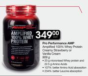 GNC Pro Performance AMP Amplified 100% Whey Protein Creamy Strawberry Or Vanilla Cream-909g Each