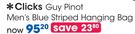 Clicks Guy Pinot Men's Blue Striped Hanging Bag-Each