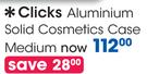Clicks Aluminium Solid Cosmetics Medium Case-Each 