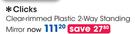 Clicks Clear-Rimmed Plastic 2-Way Standing Mirror-Each
