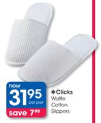 Clicks Waffle Cotton Slippers-Per Pair