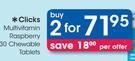 Clicks Multivitamin Raspberry 30 Chewable Tablets-2 Packs