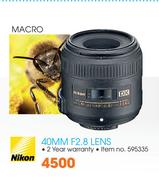 Nikon Macro 40mm F2.8 Lens