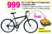 Raleigh 24" Or 26" Mens Or Ladies Rock 5 Mountain Bike