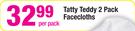 Tatty Teddy 2 Pack Facecloths-Per Pack