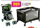 Little One Retro Camp Cot Or Retro Stroller-Each