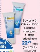Clicks Hand Creams(Excl. Clicks Tissue Oil)-Each