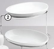 Clicks Serveware 2 Tier Dolomite Oval Serving Set With Rack