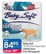 Baby Soft 2-Ply Toilet Paper Rolls-18's Per Pack