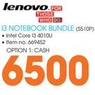 Lenovo i3 Notebook Bundle(S510P)