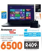 Lenovo i3 Notebook Bundle(S510P)-On Smart Data 1 Gig