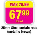 25mm Steel Curtain Rod-1m