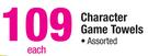 Character Game Towels Assorted-Each