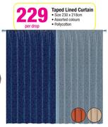 Taped Lined Curtain-230 x 218cm