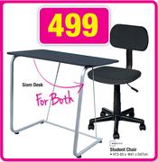 Mainstays Slam Desk And Student Chair - H73-85 x W41 x D47cm