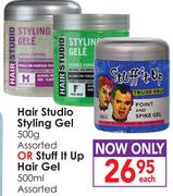 Hair Studio Styling Gel Assorted 500g Or Stuff It Up Hair Gel Assorted 500ml-Each