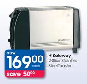 Safeway 2-Slice Stainless Steel Toaster