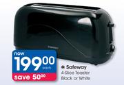 Safeway 4-Slice Toaster Black or White-Each