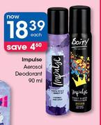 Impulse Aerosol Deodorant-90ml Each