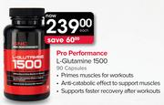 GNC Pro Performance L-Glutamine Powder 1500-90 Tablets