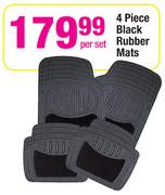 4 Piece Black Rubber Mats-Per Set