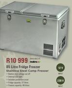 Camp Master 85 Litre Fridge Freezer Stainless Steel Camp Freezer