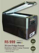 Camp Master 35 Litre Fridge Freezer Stainless Steel Camp Freezer