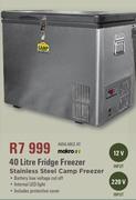 Camp Master 40 Litre Fridge Freezer Stainless Steel Camp Freezer