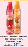 Natural Collection Body Sprays-150ml Each