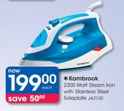 Kambrook 2200 Watt Steam Iron with Stainless Steel Soleplate JA3135