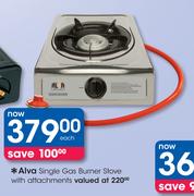 Alva Single Gas Burner Stove with Attachments
