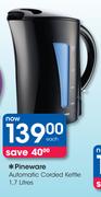 Pineware 1.7Ltr Automatic Corded Kettle