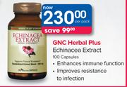 GNC Herbal Plus Echinacea Extract 100 Capsules-Per pack