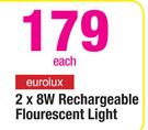 Eurolux 2 x 8w Rechargeable Flourescent Light