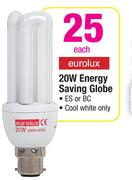 Eurolux 20w Energy Saving Globe