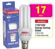 Eurolux 11w/15w Energy Saving Globe 