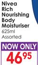 Nivea Rich Nourishing Body Moisturiser Assorted-625ml