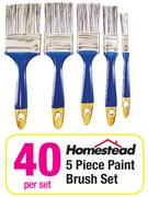 Homestead 5 Piece Paint Brush Set-Per Set