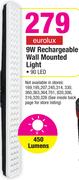 Eurolux 9W Rechargeable Wall Mounted Light-Each