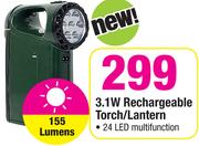 3.1W Rechargeable Torch/Lantern-Each3.1W Rechargeable Torch/Lantern-Each
