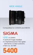 Sigma Wide Angle Lens 10-20mm
