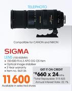 Sigma Telephoto Lens 150-500mm