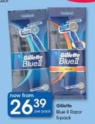 Gillette Blue II Razor 5 Pack-Per Pack