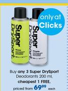 Super Dry Sport Deodorants-200ml Each